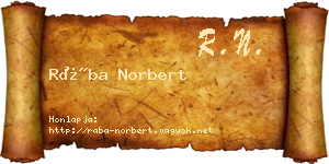Rába Norbert névjegykártya